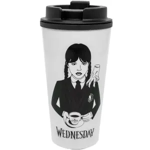 Wednesday Thermal Travel Mug White/Black/Grey (One Size)