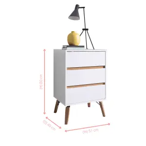 Otto Chest of Drawers Tall 3 Drawer in Classic White