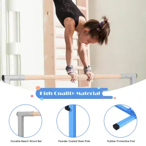 Costway Kids Junior Horizontal Kips Bar Gymnastics Training Bar Gym