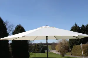 2.7M Wide Garden Parasol Umbrella With Tilt and Crank (Cream)