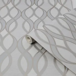 Sublime Light grey Ribbon geometric Smooth Wallpaper