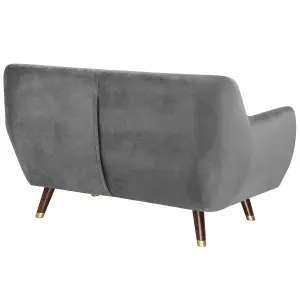 2 Seater Velvet Sofa Grey BODO