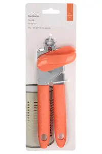 Orange PP Can Opener, Stainless Steel and Blue Can Opener, Manual Can Opener for all Kinds of Cans and Tins