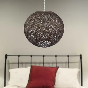 First Choice Lighting Abaca Brown 10" Globe Ceiling Light Shade