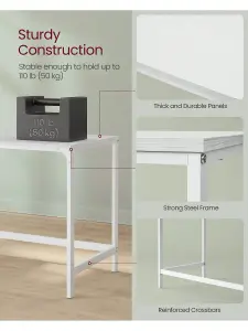 VASAGLE Computer Desk, Writing Desk With 2 Shelves On Left Or Right, Steel Frame,  Ebony Black,Maple White