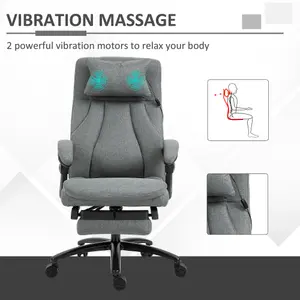 Vinsetto Executive Office Chair with Vibration Massage Pillow USB Power Wheels