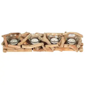 Something Different Driftwood Quadruple Candle Holder Brown (One Size)