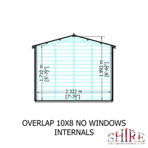 Shire 10x8 Overlap Double Door Apex Shed No windows