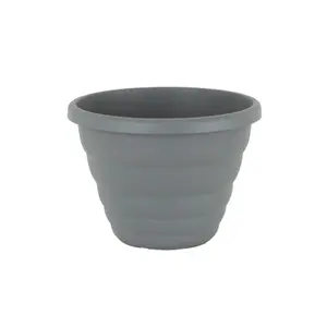 Wham Set 4 Beehive 32cm Round Plastic Pot Cement Grey