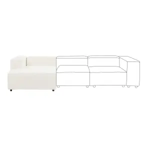 Right Hand Boucle Chaise Lounge White APRICA