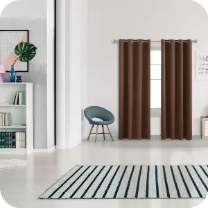 Deconovo Blackout Curtains Thermal Insulated Curtains Energy Saving Eyelet Blackout Curtains W52 x L90 Inch Brown 2 Panels