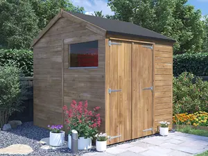 Dunster House Wooden Shed 1.8m x 2.4m Pressure Treated Outdoor Garden Storage Overlord Apex Roof With Window