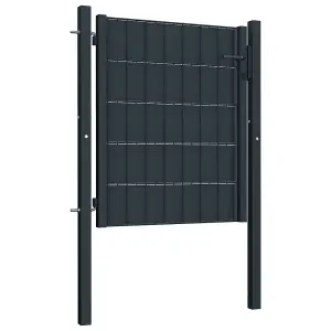 Berkfield Fence Gate PVC and Steel 100x101 cm Anthracite