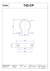 McAlpine Chrome Plated on Plastic Pipe Clip 42mm   T42-CP