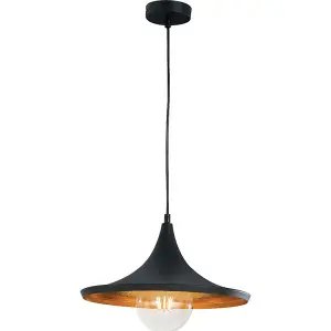 Luminosa BROADWAY Dome Pendant Ceiling Light Black 35x18.5cm