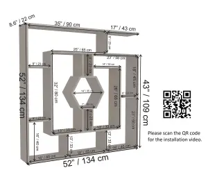 Decorotika Labrina Geometric Design Bookcase