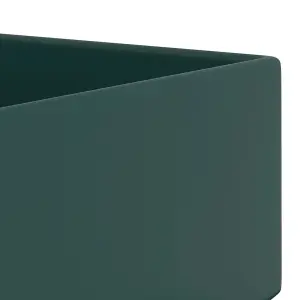 Berkfield Bathroom Sink with Overflow Ceramic Dark Green