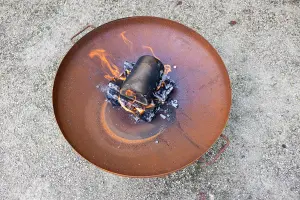 Primrose Corten Steel Fire Bowl With Square Legs 80cm Round