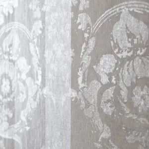 Galerie Adonea Nerites Stone Grey Metallic Damask Stripe Smooth Wallpaper Roll