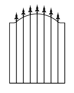 SAXA Spear Top Low Bow Metal Garden Gate 880mm GAP x 1076mm High WASB