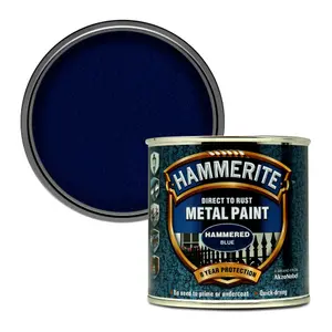 Hammerite Blue Hammered effect Multi-surface Exterior Metal paint, 250ml