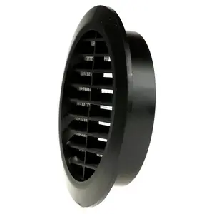 Mini Round Air Vent Grille 70mm Ventilation Cover with Flange and Fly Screen (Black)