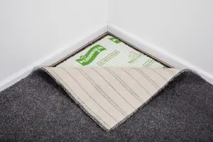 Plushwalk 12mm PU Foam Carpet Underlay 15m2 (11m x 1.37m Roll) Memory Foam Underlayment With Damp Proof Membrane