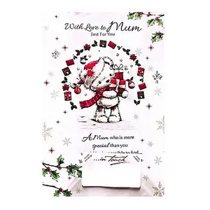 Simon Elvin With Love To Mum Just For You Christmas Card (Pack of 6) White/Red/Green (One Size)