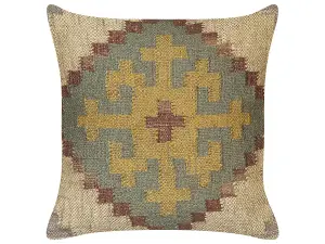 Throw Cushion SARON Jute 45 x 45 cm Oriental Green