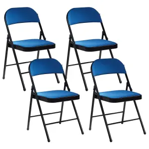 Set of 4 Dining Chairs SPARKS Blue