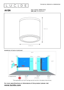 Lucide Aven Modern Surface Mounted Ceiling Spotlight Bathroom 9cm - 1xGU10 - IP65 - White