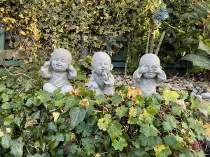 3 Small Monks Set Garden Ornaments