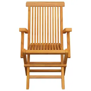 Berkfield Garden Chairs 3 pcs Solid Teak Wood