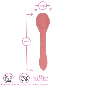 Tiny Dining - Baby Silicone Weaning Spoon - Dusty Rose