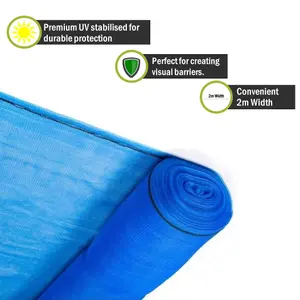 Pegdev - PDL - Blue Windbreaker Shade Netting - Professional UV Stabilised Polyethylene Monofilament, Garden, Sports Fields (25m)