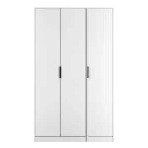 Nashville Ready assembled Contemporary White Tall Triple Wardrobe (H)1960mm (W)1108mm (D)530mm