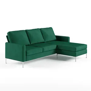 Chapman sectional sofa in velvet green