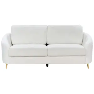 3 Seater Boucle Sofa White TROSA