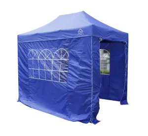 All Seasons Gazebos 3x2 Full Waterproof Pop Up Gazebo with 4 Lightweight Side Panels and Accessories Royal Blue