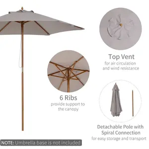 Lakewood 300cm Market Parasol Light Grey