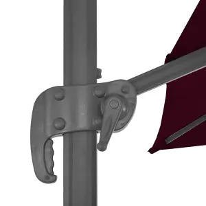 Berkfield Cantilever Umbrella with Aluminium Pole Bordeaux Red 300x300 cm