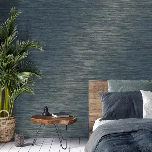 Crown Fusion Plain Navy Wallpaper M1769