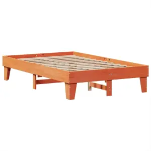 Berkfield Bed Frame without Mattress Wax Brown 135x190 cm Double Solid Wood Pine