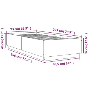 Berkfield Bed Frame without Mattress Brown Oak 90x200 cm