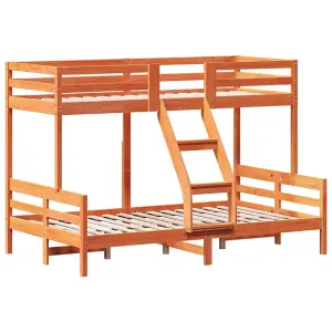 Berkfield Bunk Bed without Mattress 80x200/120x200 cm Wax Brown Solid Wood