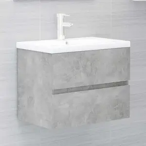 Berkfield Bathroom Furniture Set Concrete Grey Engineered Wood