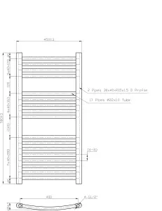 Right Radiators 900x450 mm Bathroom Curved Heated Towel Rail Radiator Warmer Ladder Chrome