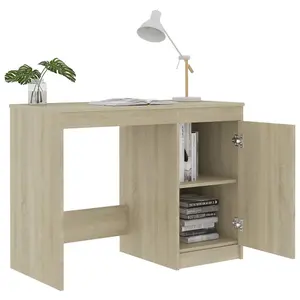 Berkfield Desk Sonoma Oak 100x50x76 cm Engineered Wood