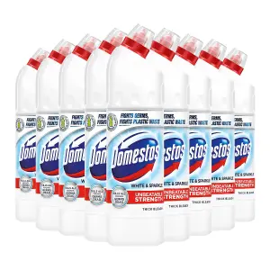 Domestos Thick Bleach White & Sparkle Disinfectant Multi-Purpose Cleaner,9x750ml