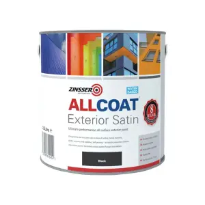 Zinsser Allcoat Exterior Water Based Satin Black 2.5L